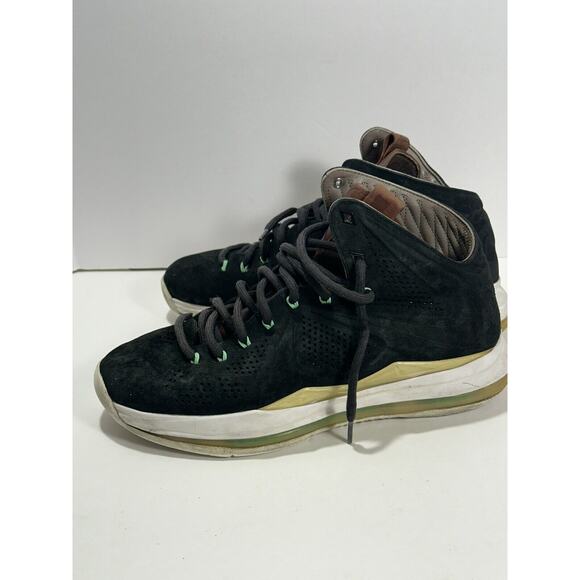 Nike LEBRON X 10 EXT QS BLACK SUEDE GREEN WHITE 607078-001 Sz 10.5 READ Descript main image 5